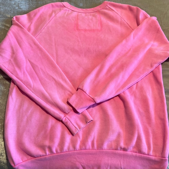 Aviator Nation Pink Bolt Crewneck Sweater with Black Lightning Bolt M - Picture 5 of 5